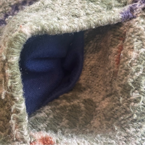 DUFFEL Made in America Long Sleeve Hooded Button Up Grape Print Sweater Small - Picture 6 of 11